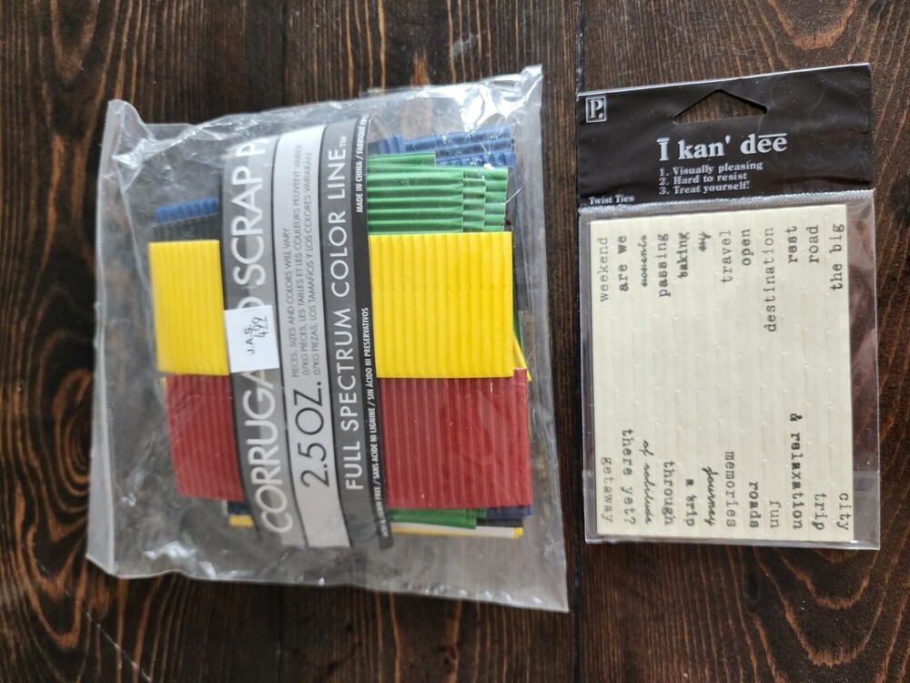 I Kan Dee- New Metal Travel Twist Ties + Corrugated Paper LOT Retired #24